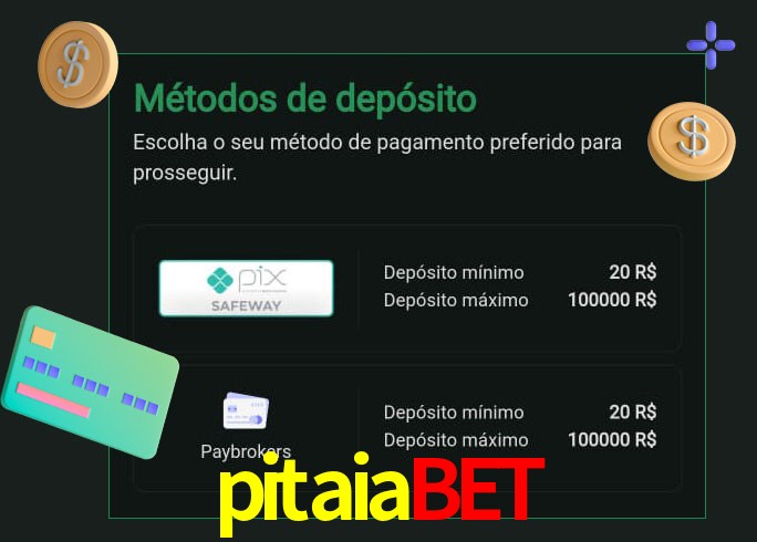 O cassino pitaiabet oferece uma grande variedade de métodos de pagamento